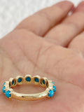 14k gold bezel turquoise eternity band